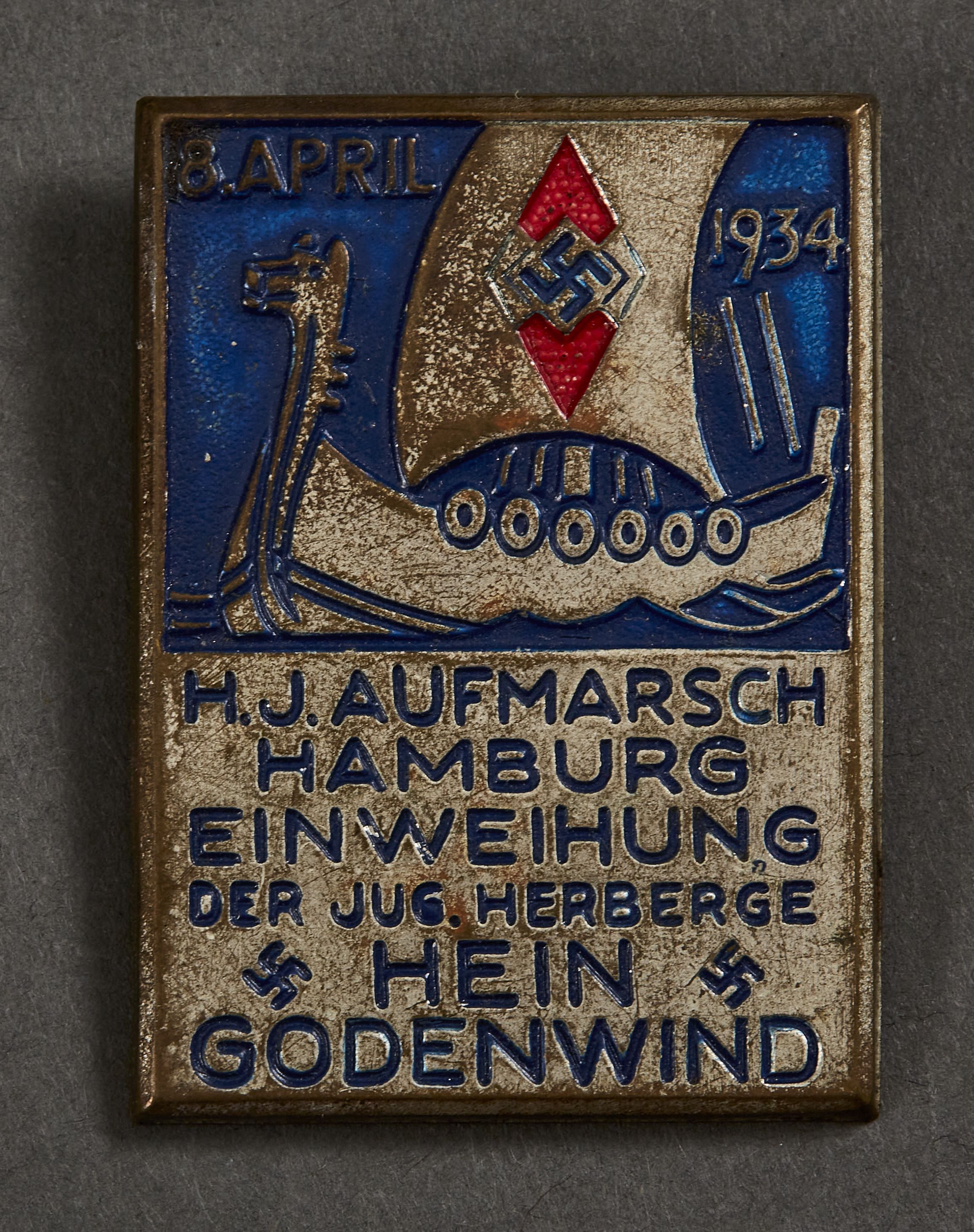 HJ Aufmarsch Hamburg Einweihung der Jug. Herberge Hein Godenwind 8. April 1934 Tinnie #15540 