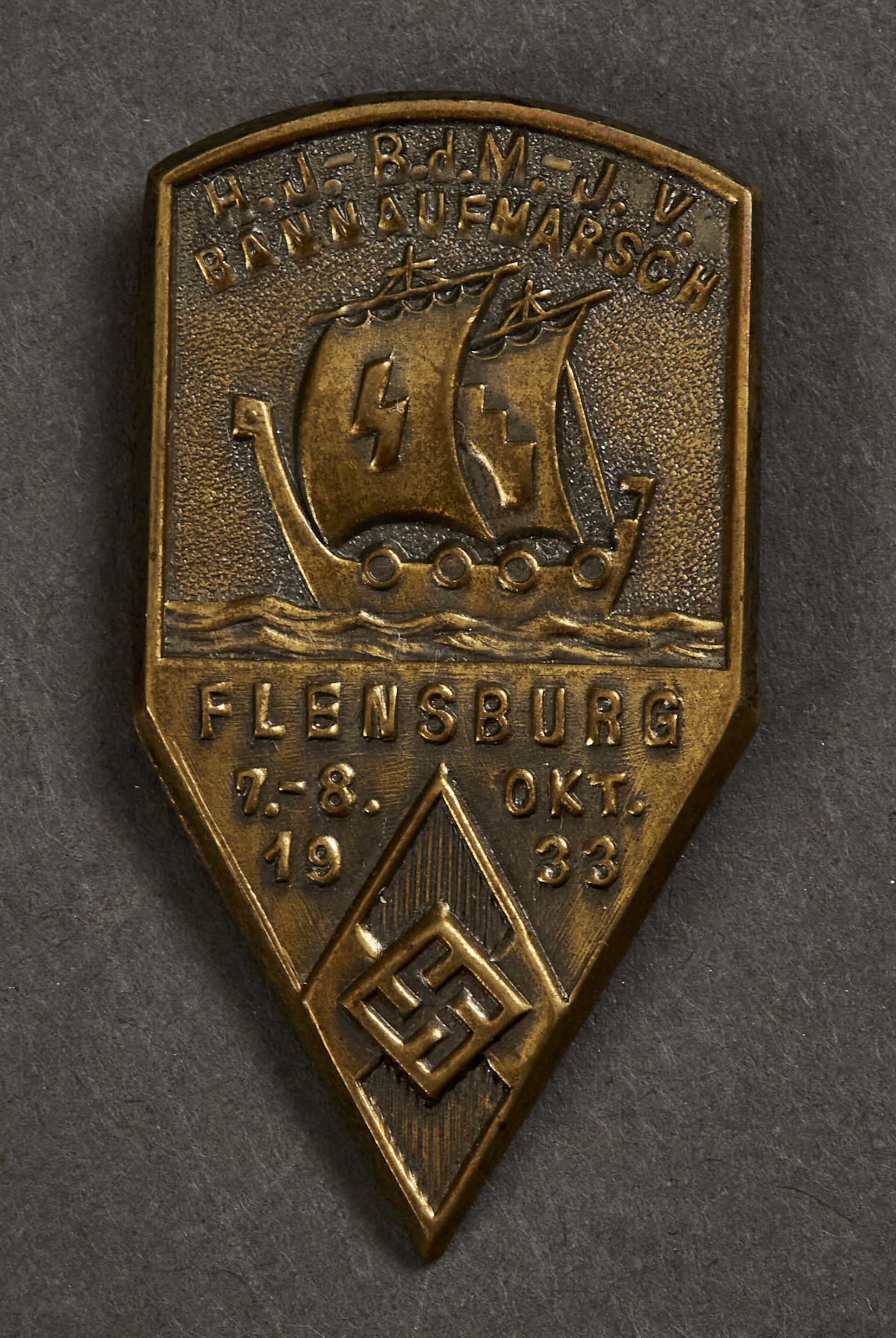 H.J. - B.D.M. - J.V. Bannaufmarsch Flensburg 7.-8. Okt. 1933 Tinnie #15600 