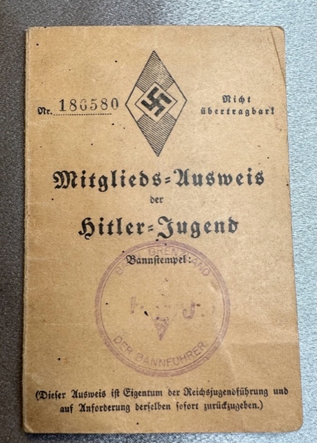 Mitgliedsausweis für das Deutsche Jungvolk in der Hitler-Jugend #16364 
