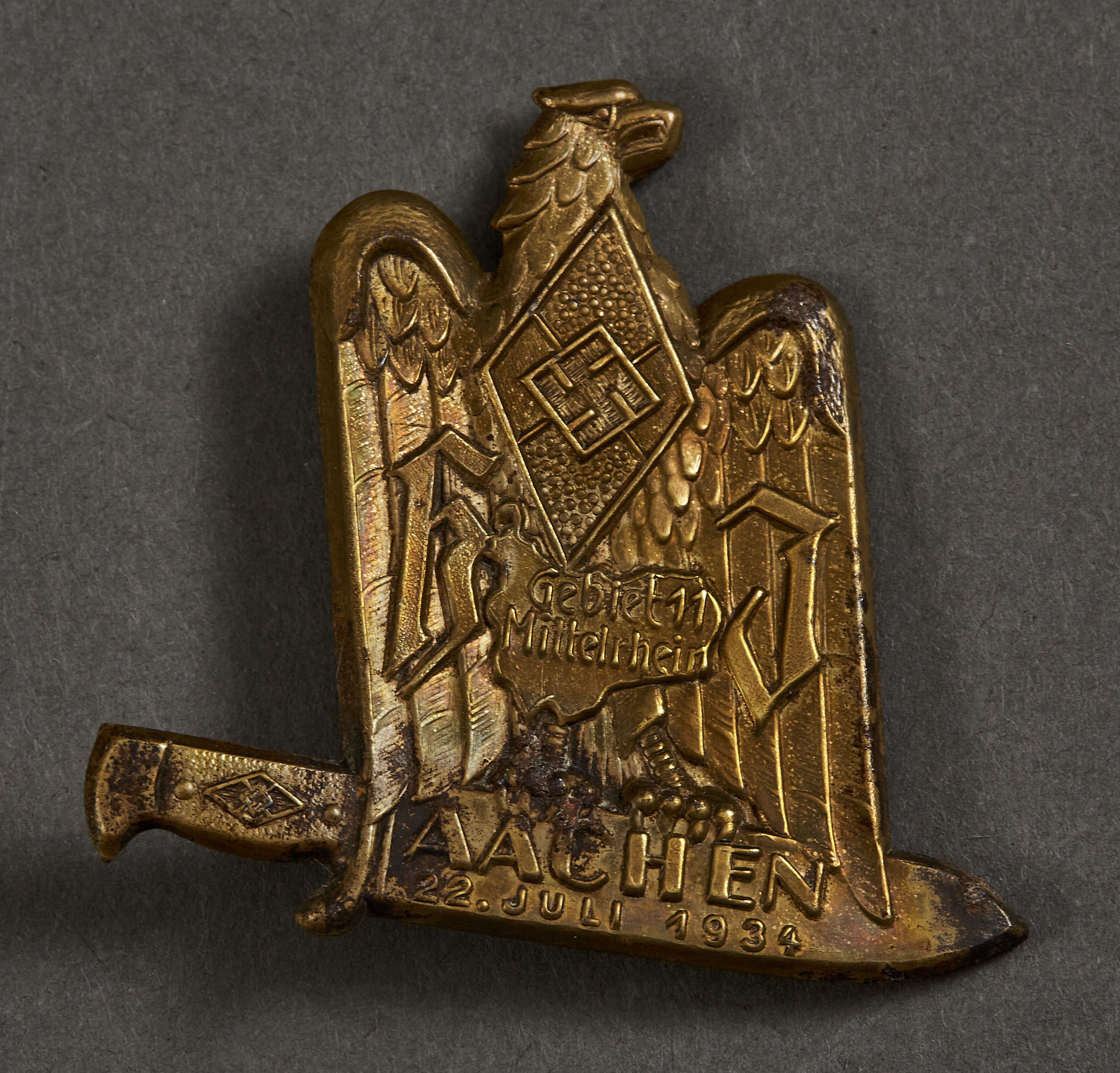 HJ Gebiet 11 Mittelrhein Aächen 22. Juli 1934 Tinnie #15564 