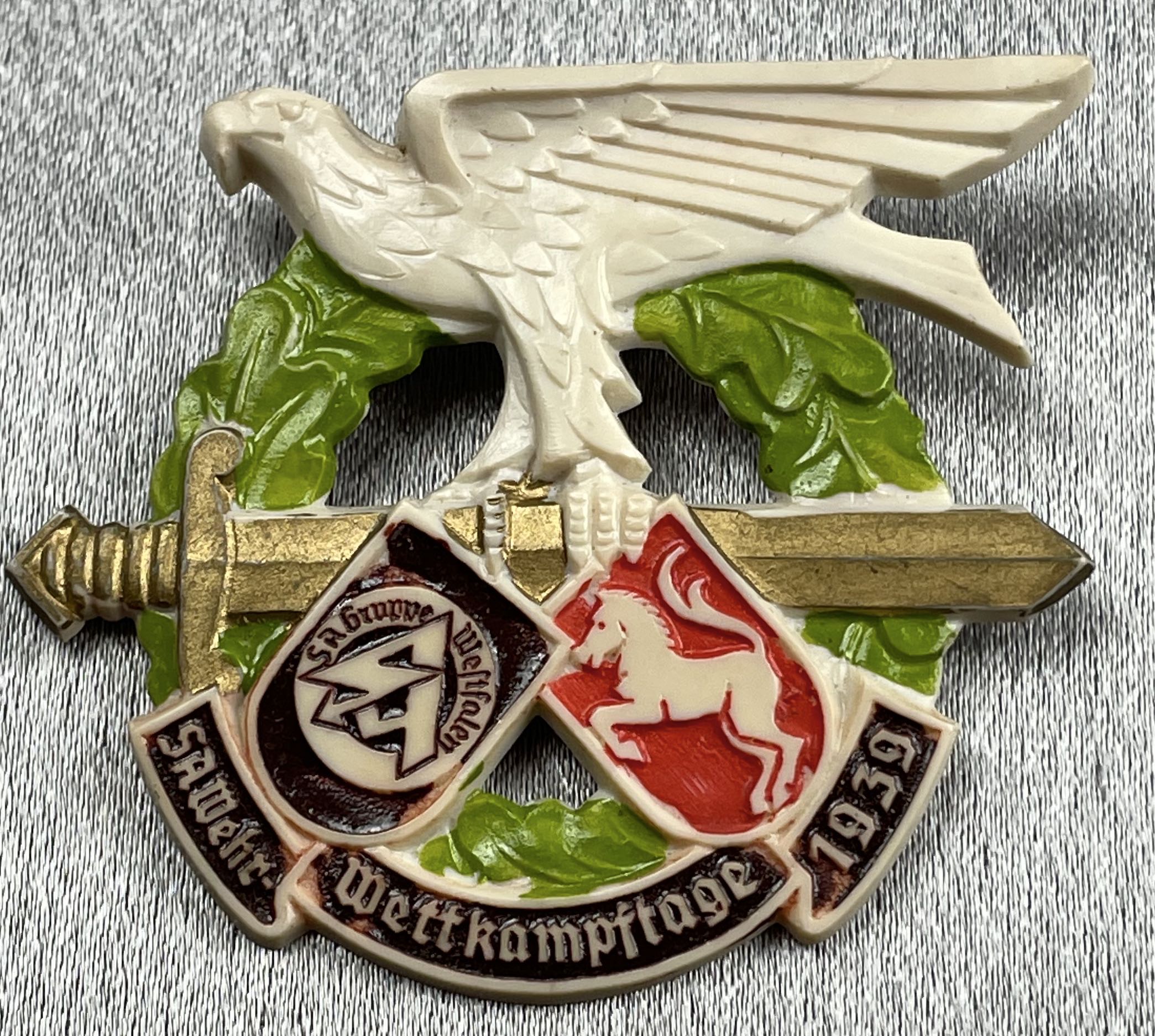 SA-Gruppe Westfalen SA Wehr-Wettkampftlage 1939 Tinnie #15282 