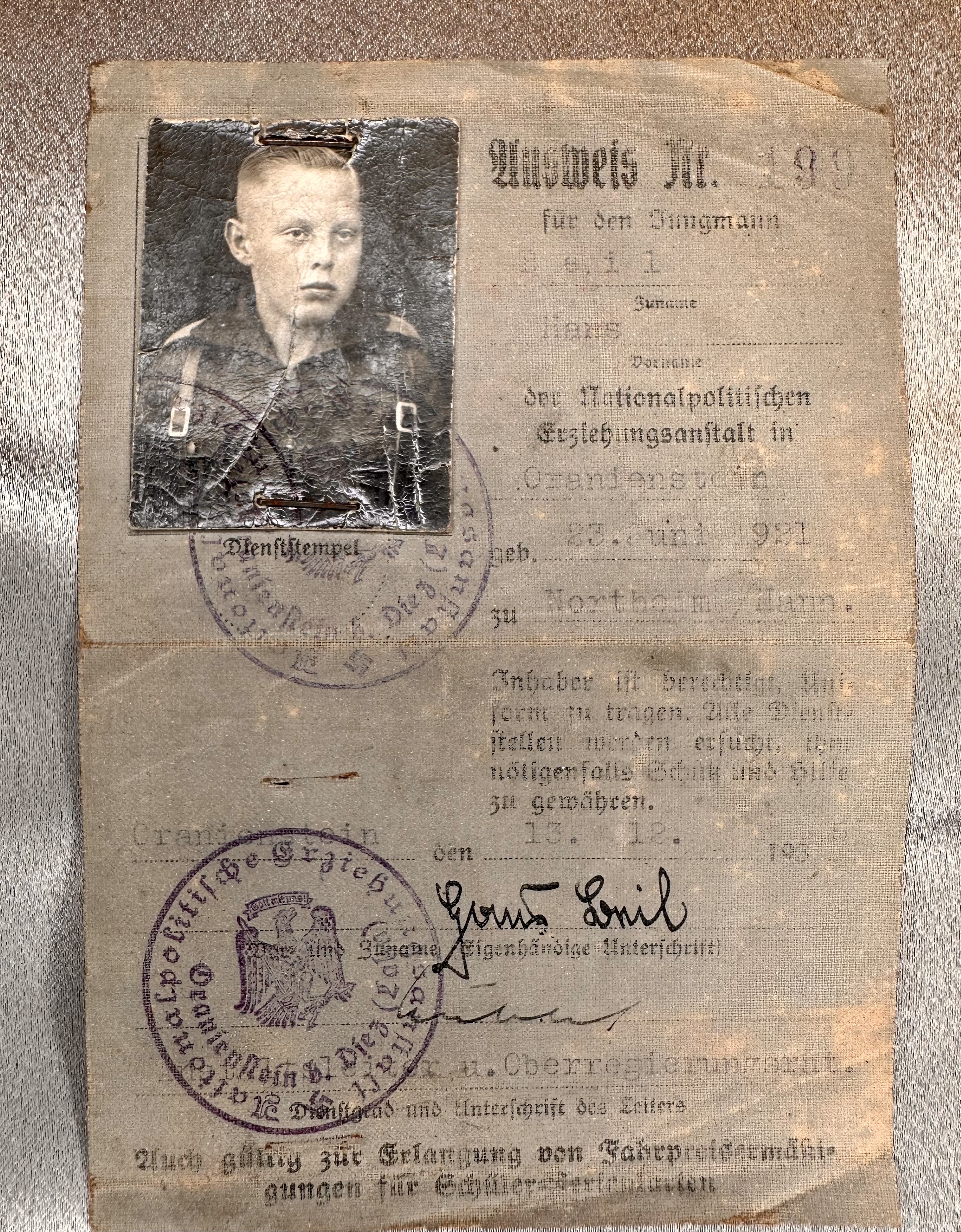 Nationalpolitische Erziehungsanstalten Ausweis #17354 