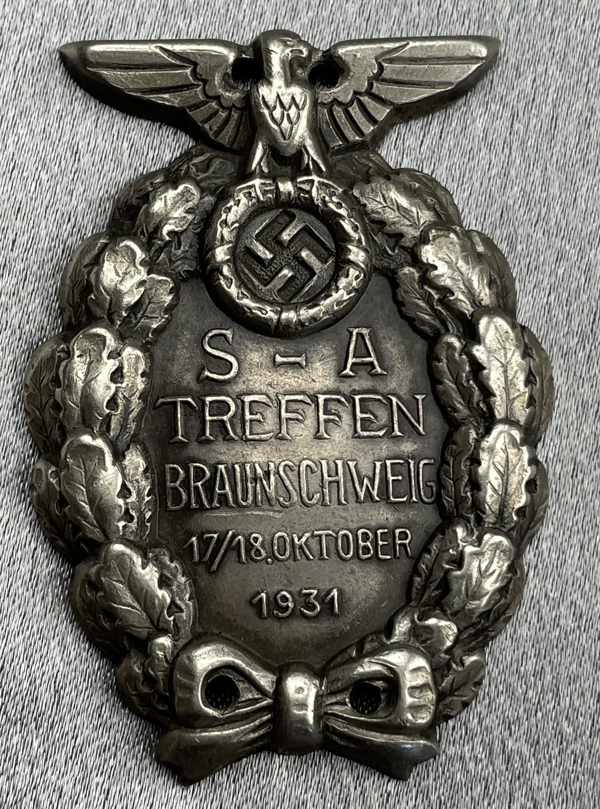 1931 SA-Treffen Braunschweig Badge #15347 