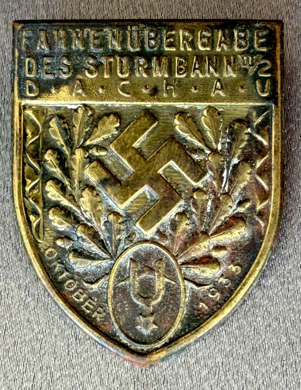 Fahnenübergabe des Sturmbann III/2 Dachau Oktober 1933 Tinnie #20604 
