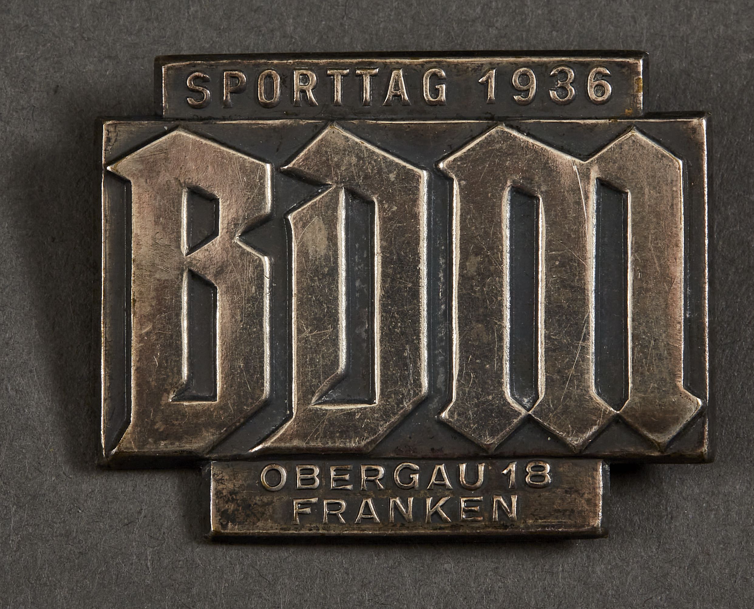 BDM Sporttag 1936 Obergau 18 Franken Tinnie #15556 
