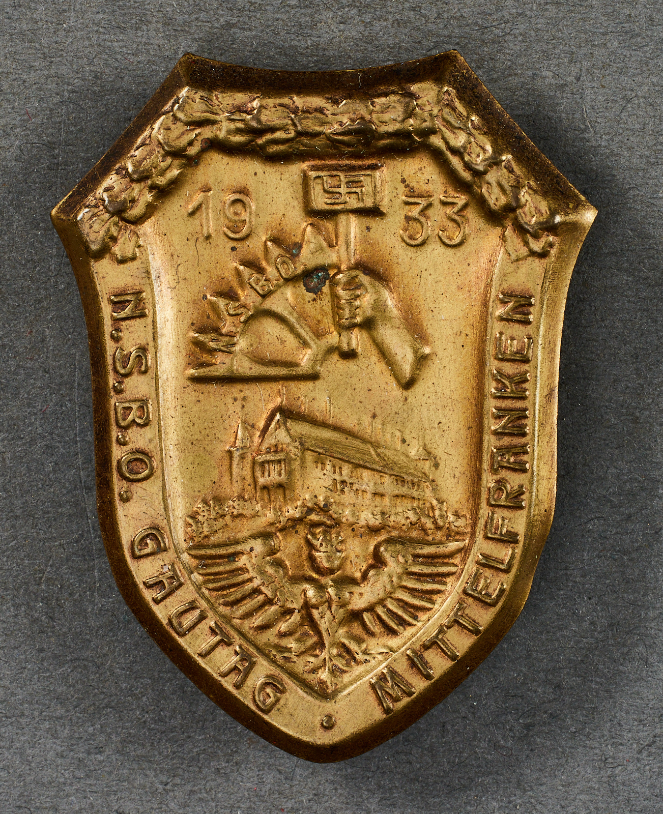 N.S.B.O. Gautag Mittelfranken 1933 Tinnie #20602 
