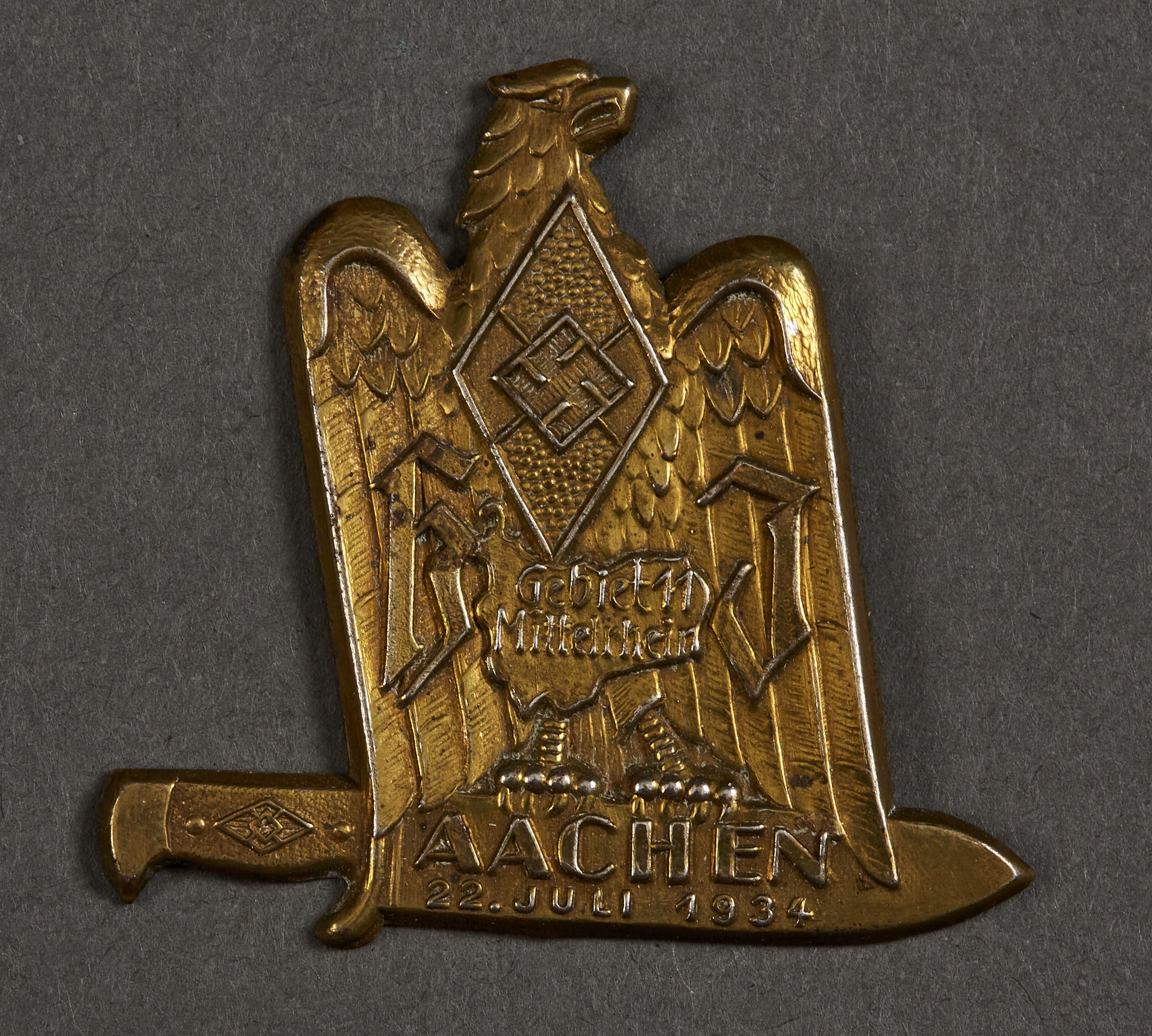 HJ Gebiet 11 Mittelrhein Aächen 22. Juli 1934 Tinnie #15590 