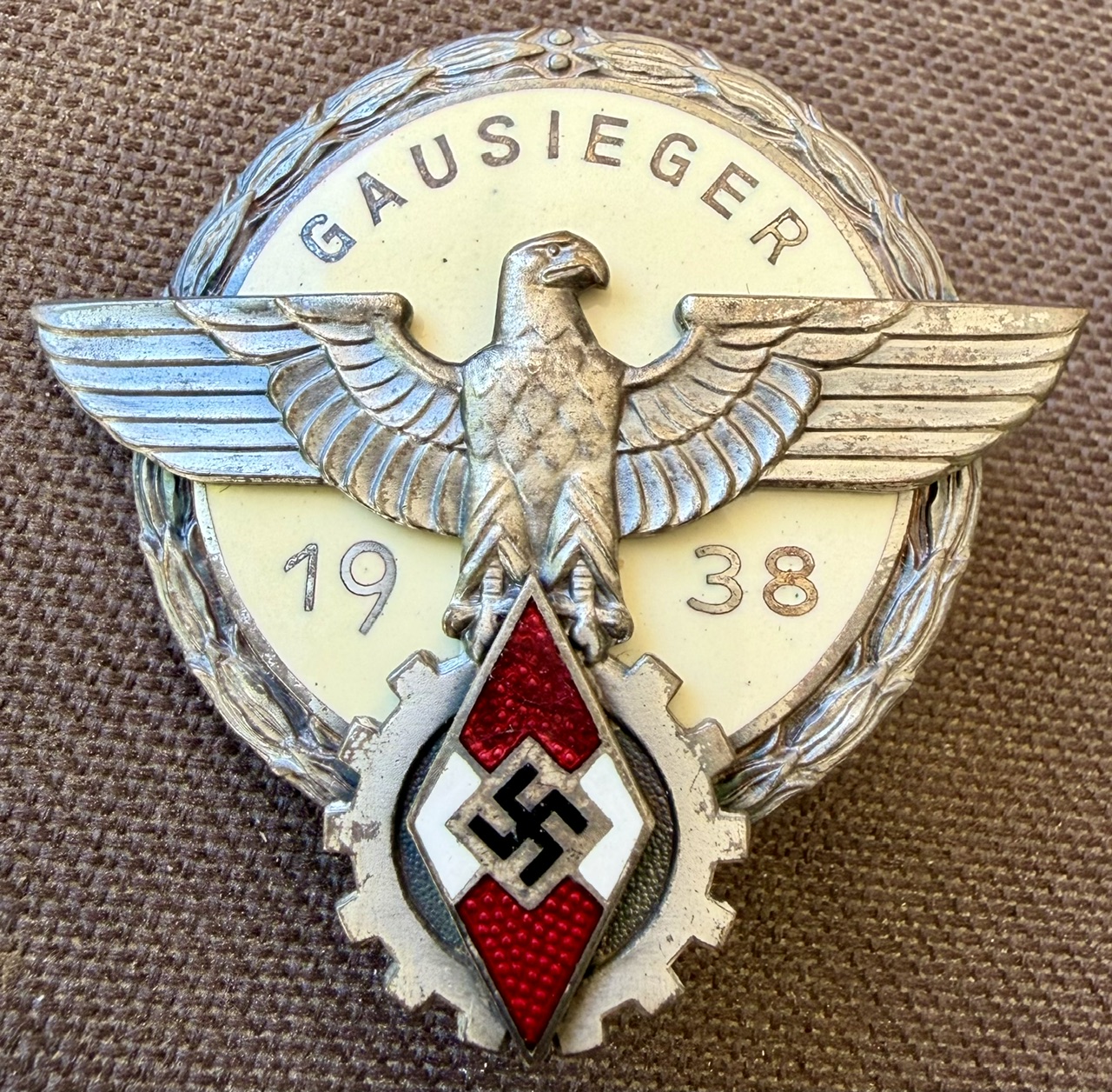 Hitler Youth 1938 Gausieger Badge #20960 