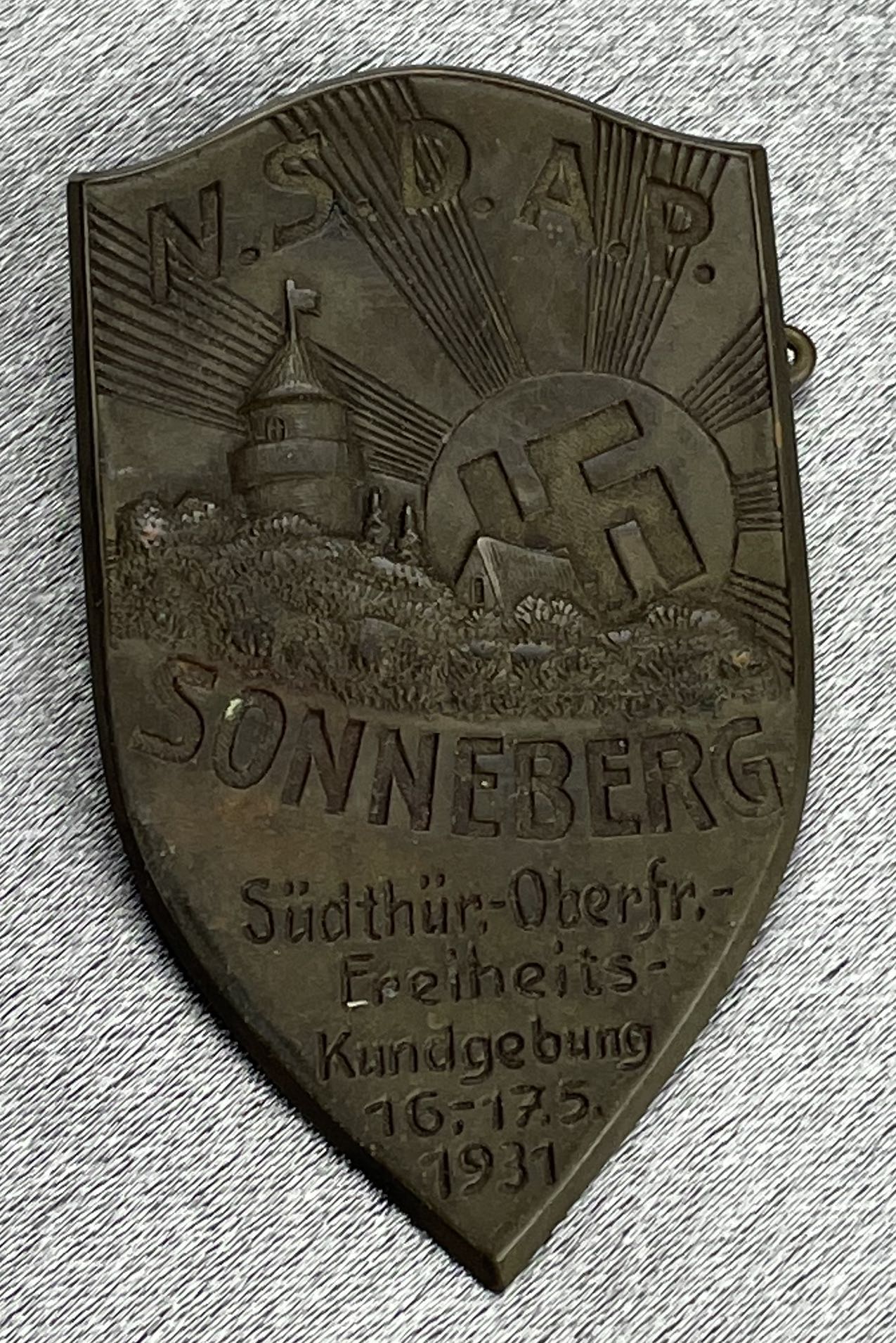NSDAP Südthür-Oberfr. Freiheits-Kundgebung 16.-17.5.1931 Tinnie #15276 