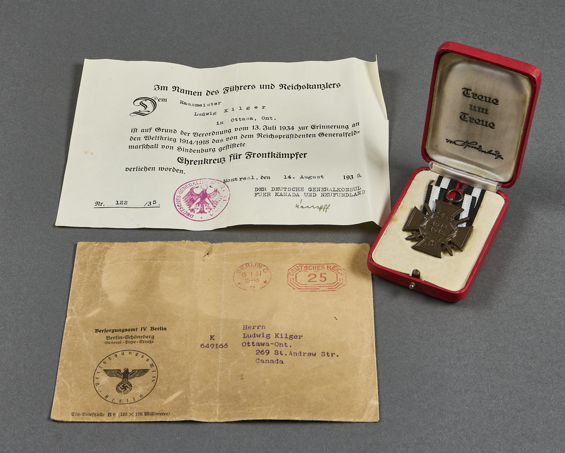 WWI Honor Cross for Frontline Fighters #21990 
