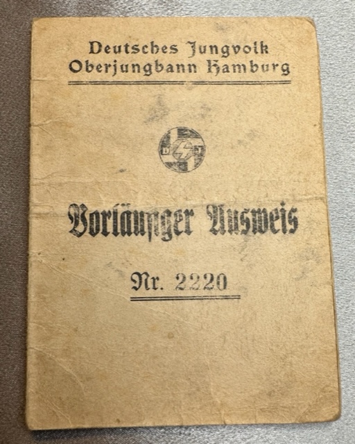 Deutsches Jungvolk Vorläusiger Ausweis #16362 