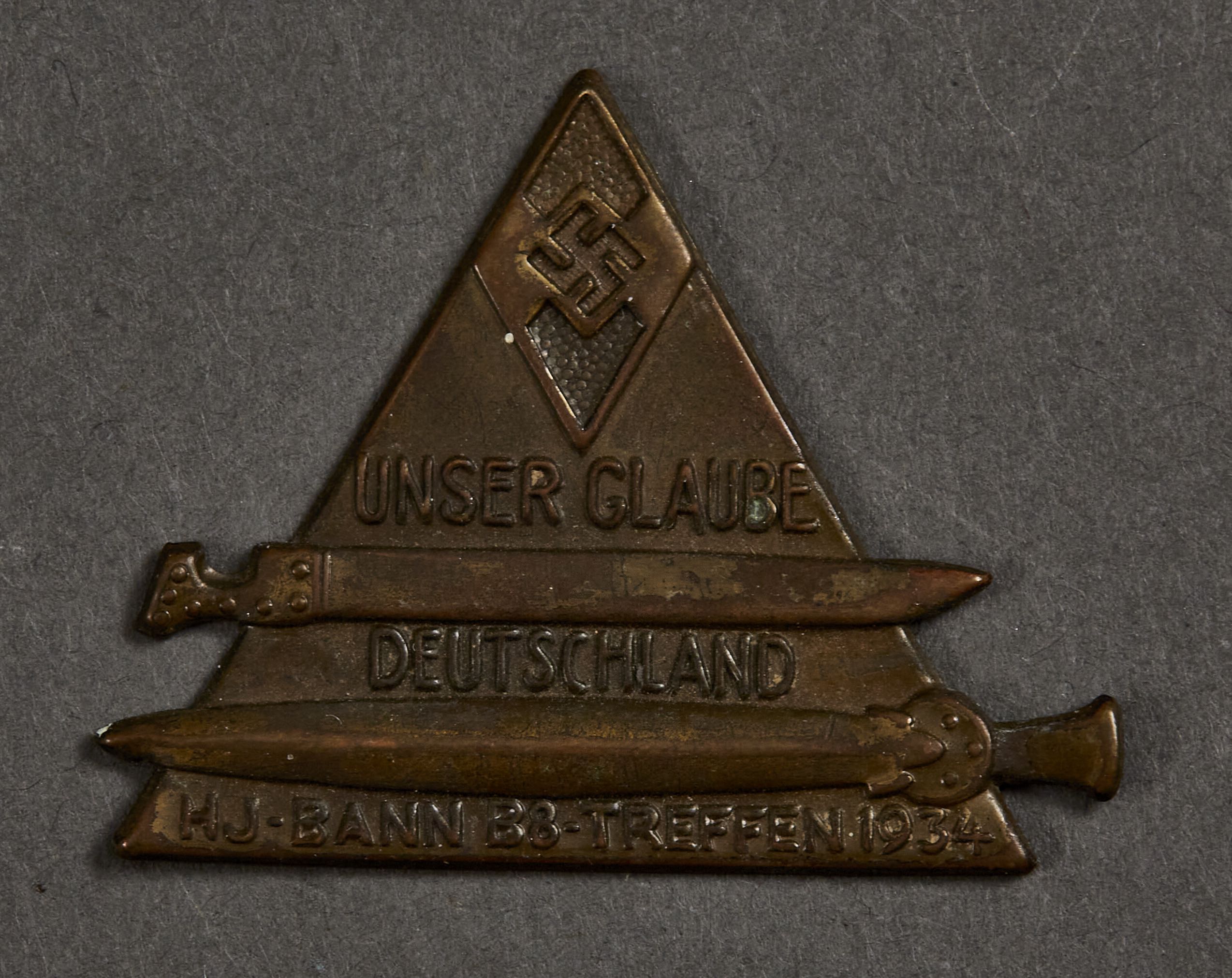 Unser Glaube Deutschland HJ Bann B8 Treffen 1934 Tinnie #15644 