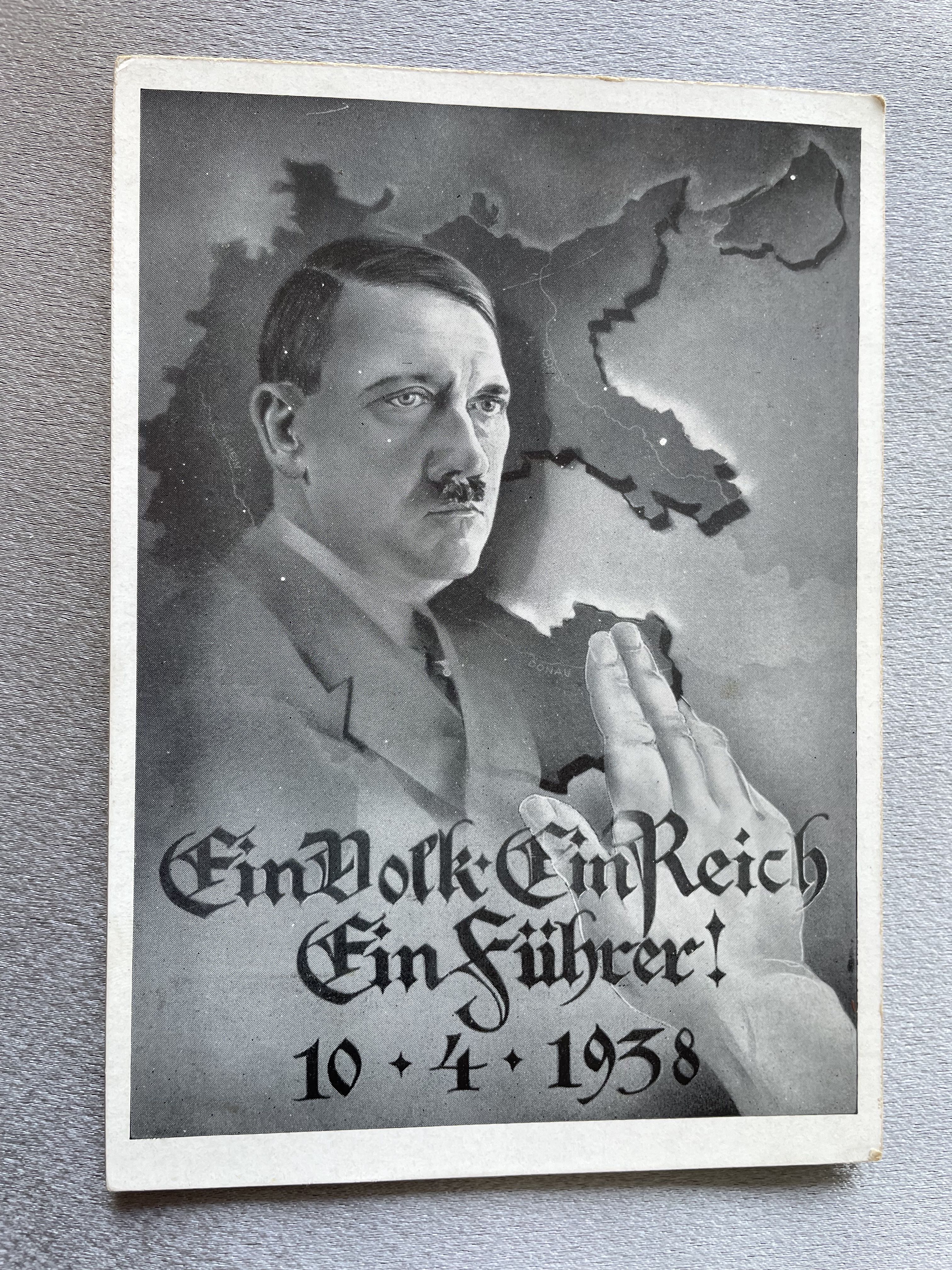 Ein Volk Ein Reich Ein Führer 10.4.1938 Postcard #14856 
