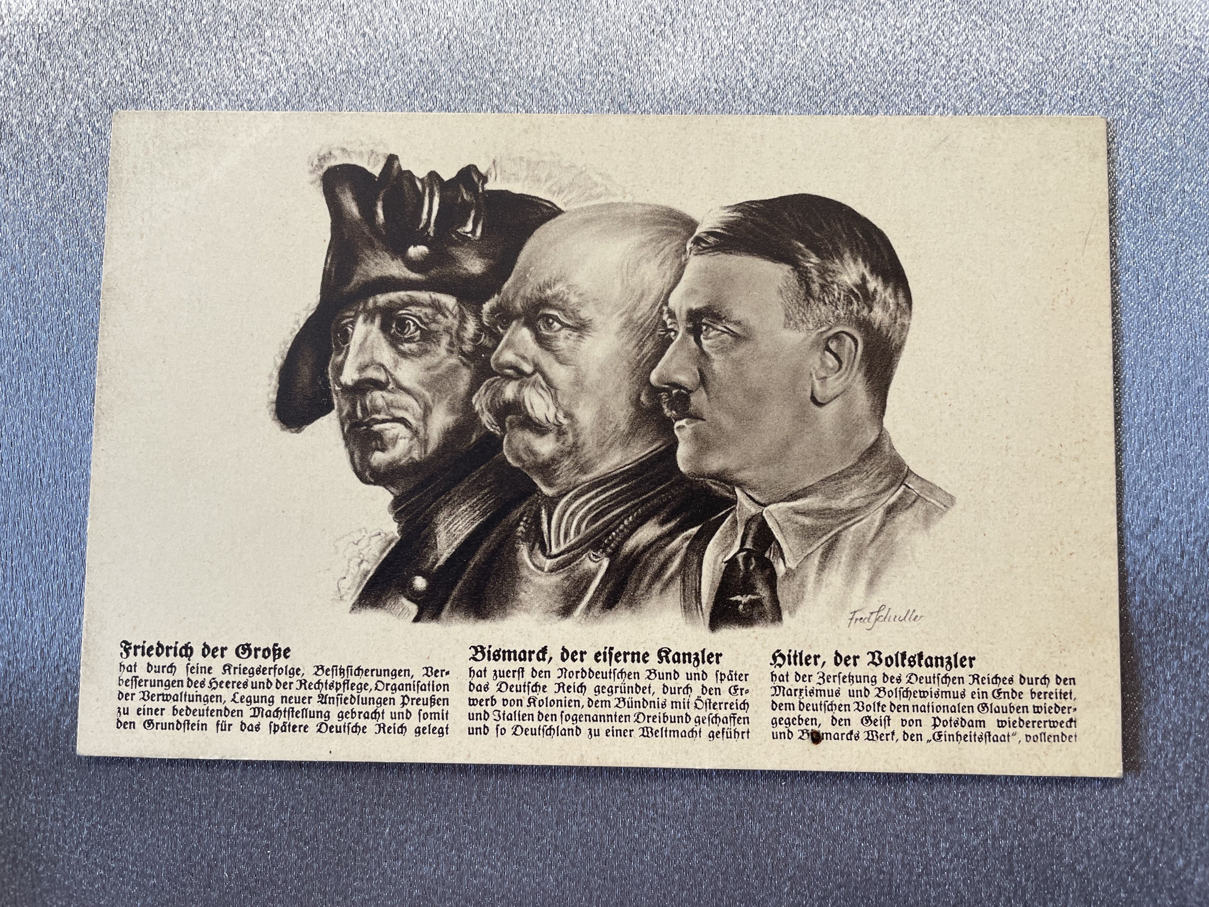 Friedrich, Bismarck, and Hitler Postcard #15106 
