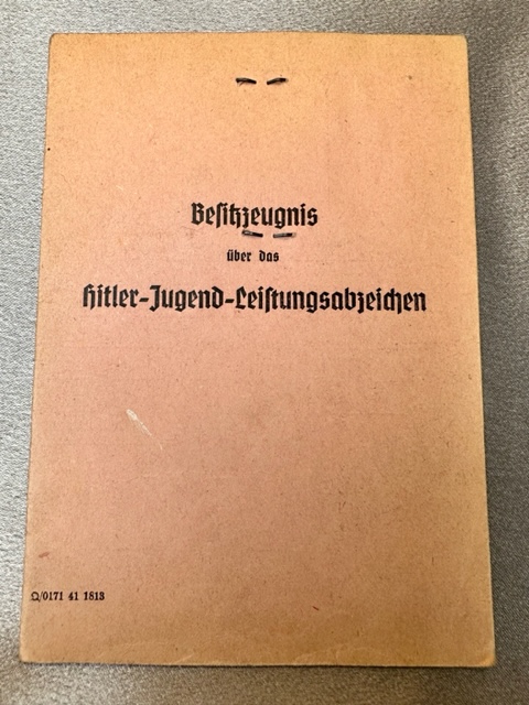 HJ Besitzeugnis Leistungsabzeichen #16506 