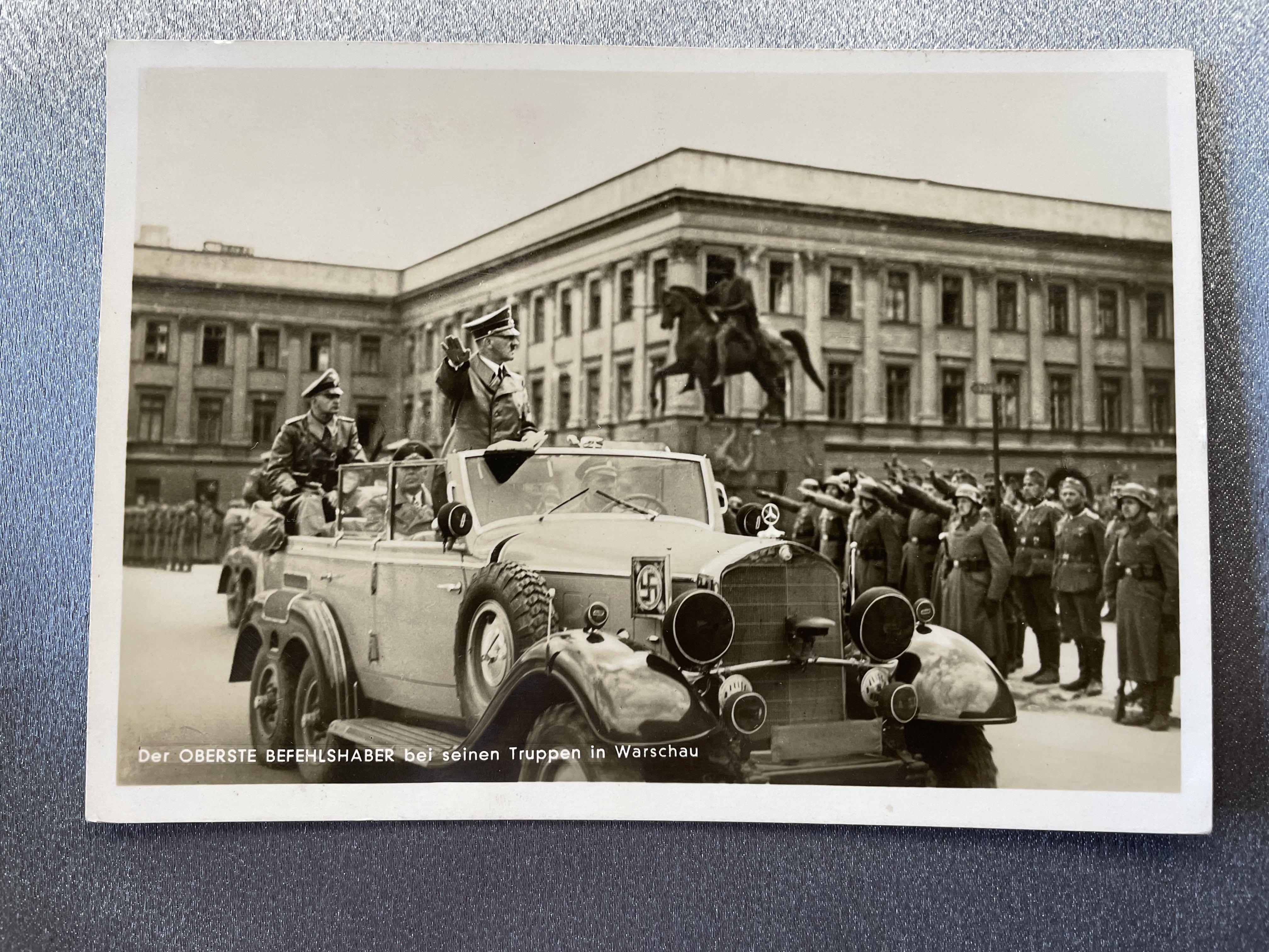 Hitler in Warsaw Postcard #15081 