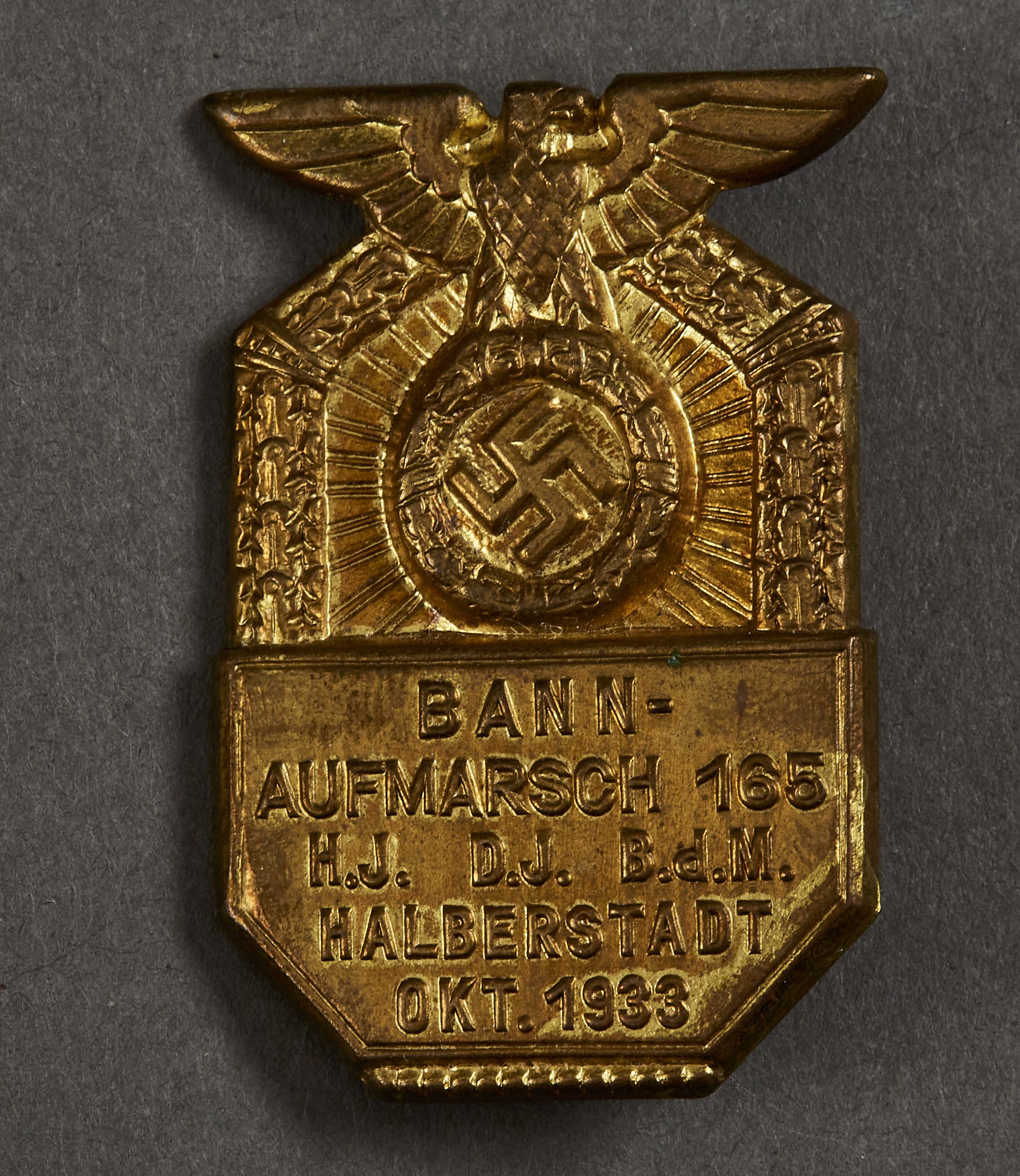 Bannaufmarsch 165 HJ DJ BDM Halberstadt Tinnie #15625 