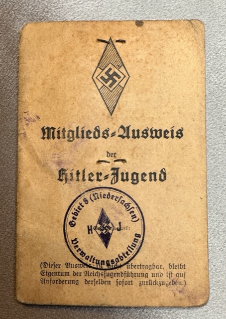 Mitgliedsausweis für das Deutsche Jungvolk in der Hitler-Jugend #16371 
